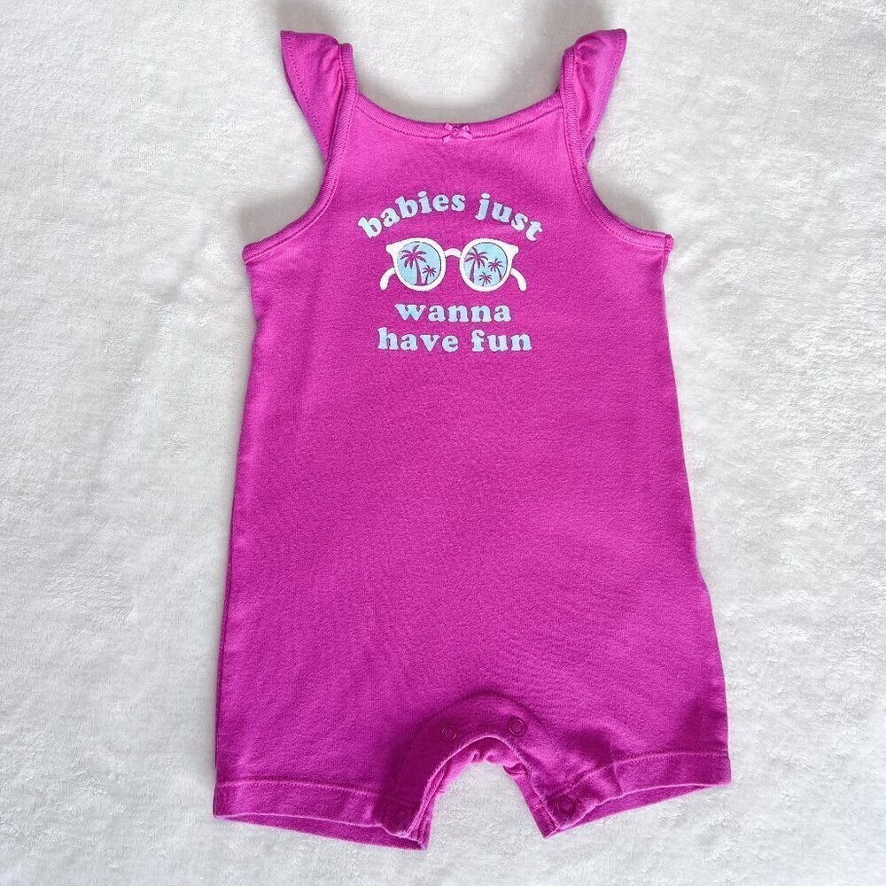 Carter's One Piece Romper | Baby Girls | 12 Months | Pink | Sleeveless